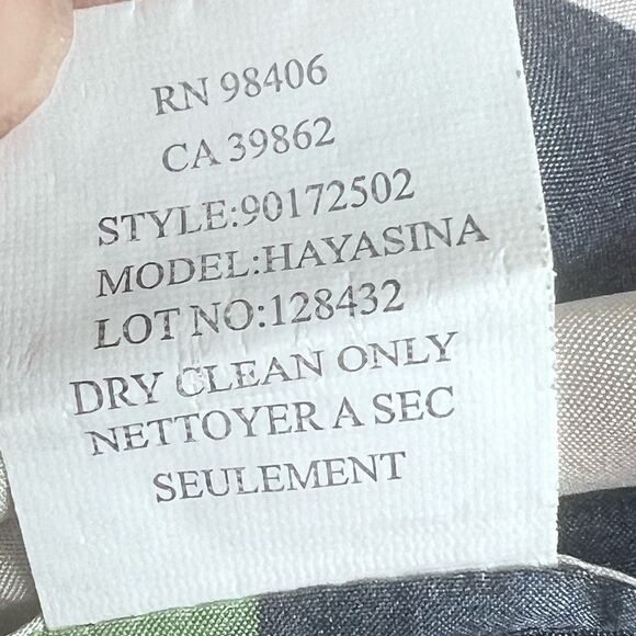 Theory Women’s Navy Blue 100% Silk Colorful Geometric Top Blouse Sz S - Picture 7 of 7